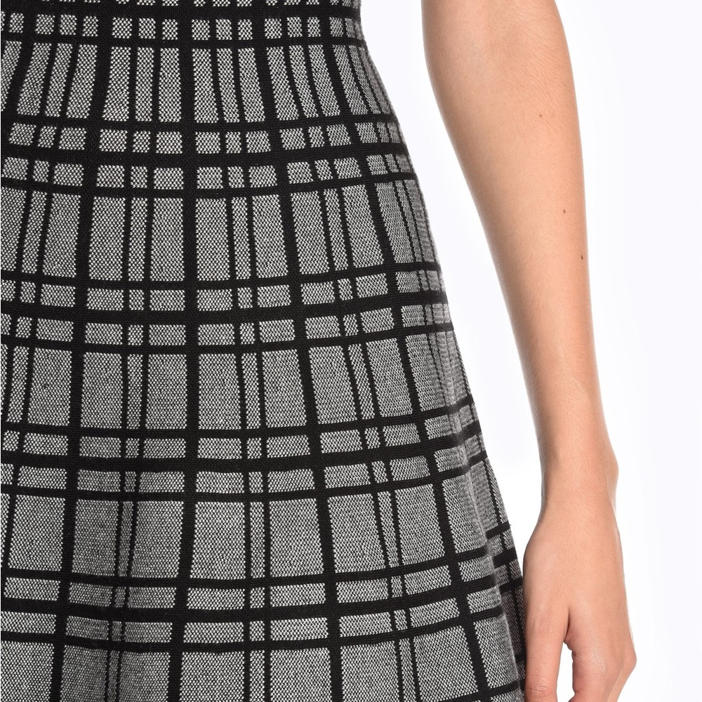 Vila Milano Gray and Black A-Line Knit Flare Midi Skirt size Large